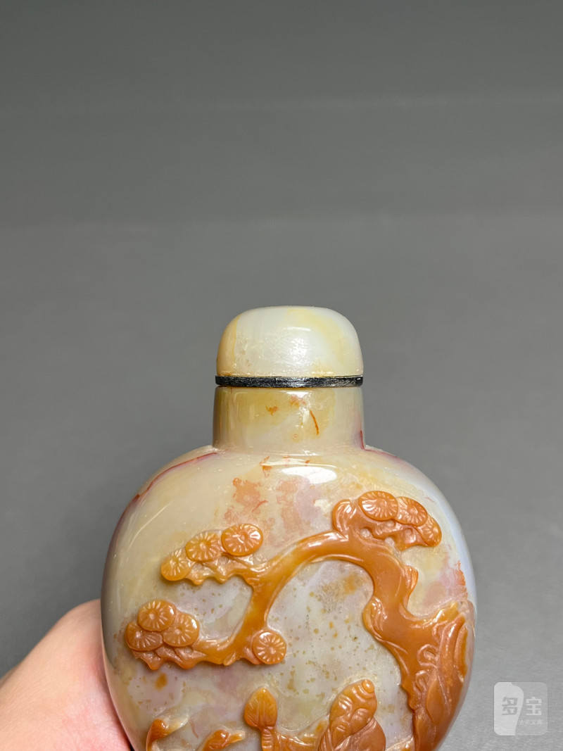 清中期  玛瑙鼻烟壶（一组两件） - 图6